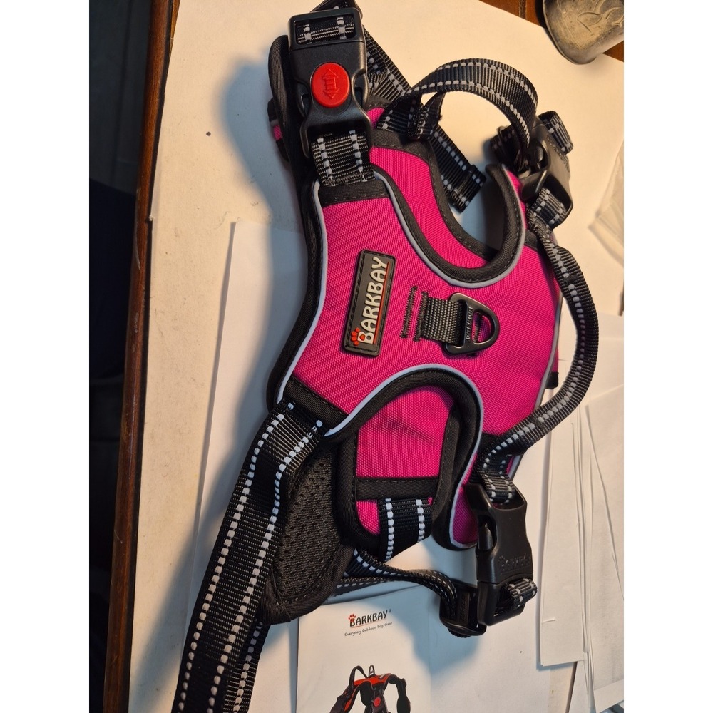 Barkbay Harness Hot Pink XL Dog Vest Adjustable Harness Baby girl dog